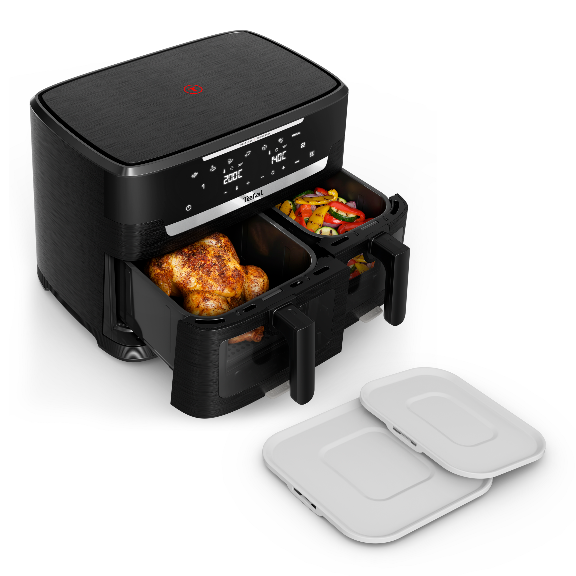 Ever Fry Dual XXL EY9488 Dubbele air fryer met infraroodtechnologie - 7 programma's - 11L