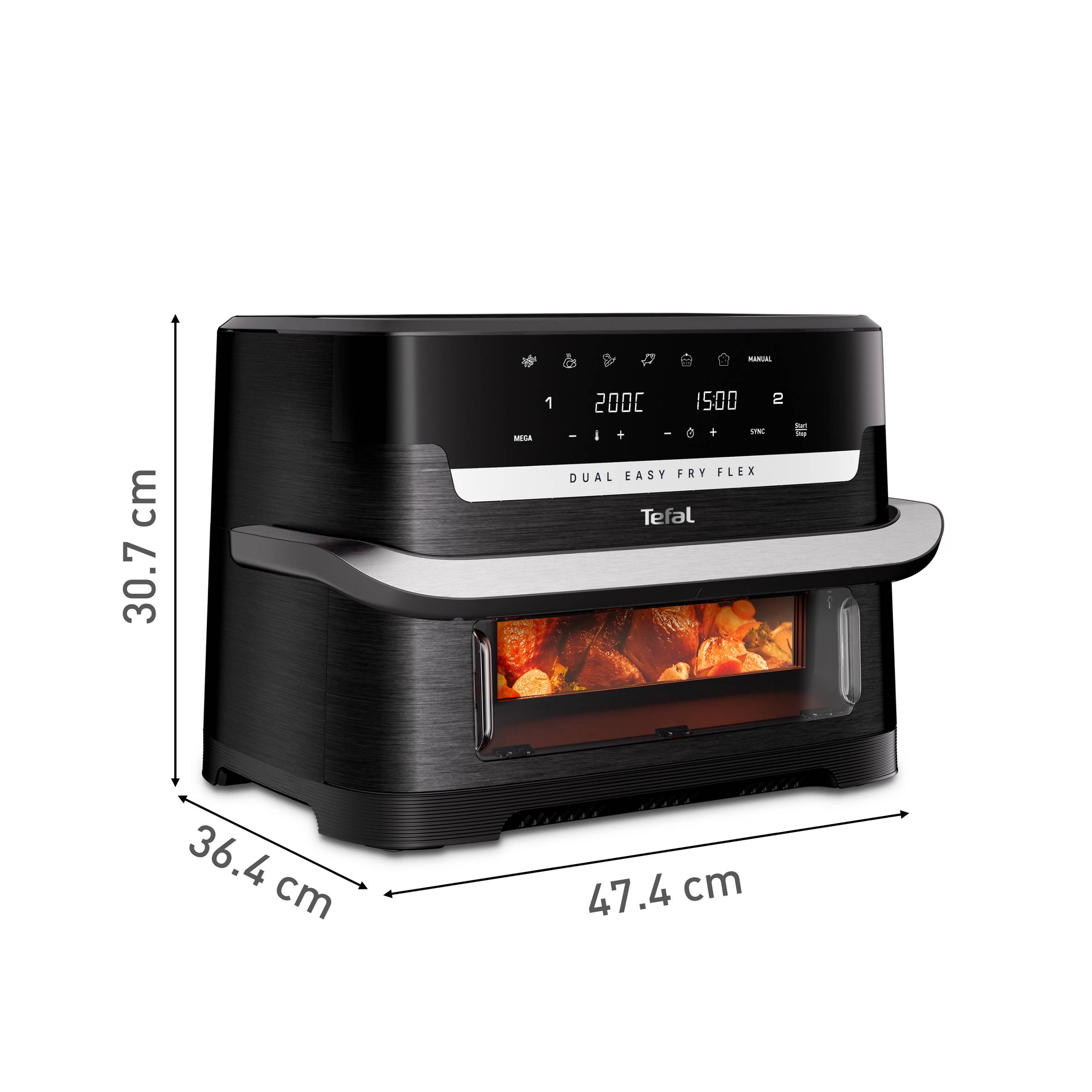 Dual Easy Fry Flex EY9228 9L Air fryer met flexibel tussenschot