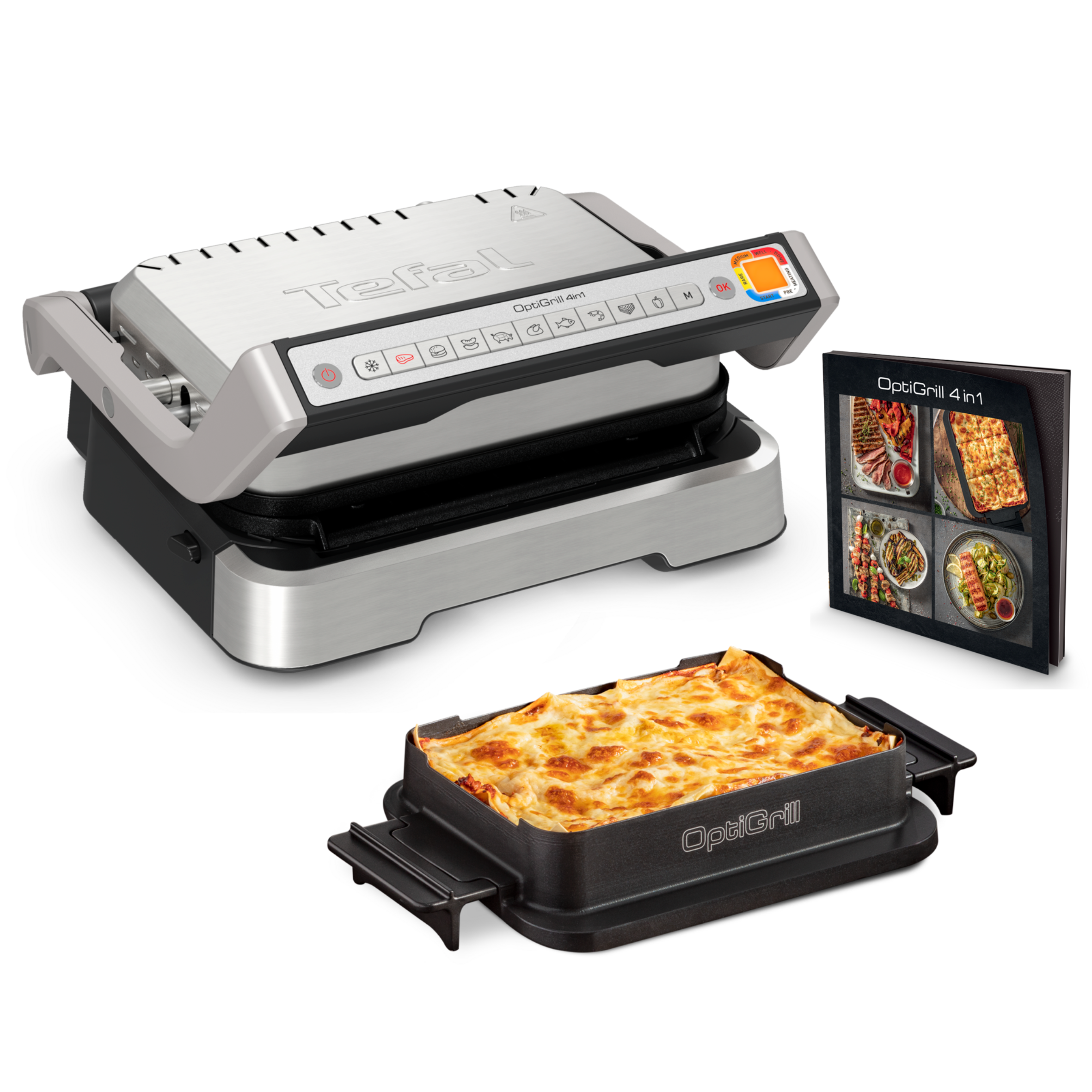 OptiGrill 4-in-1 GC774D intelligente grill voor complete maaltijden rvs