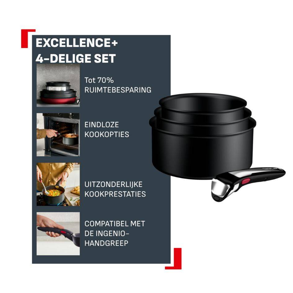 Ingenio Excellence+ 3-delige pannenset-inductie
