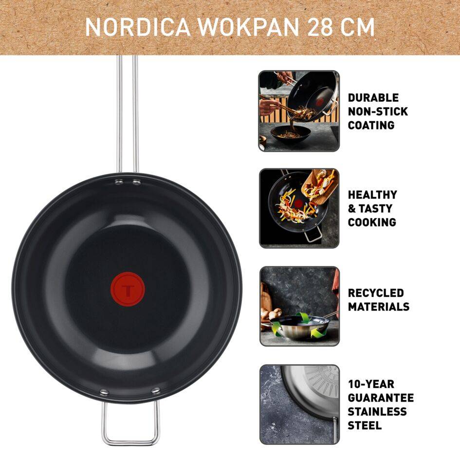 Nordica keramische wokpan 28 cm - inductie