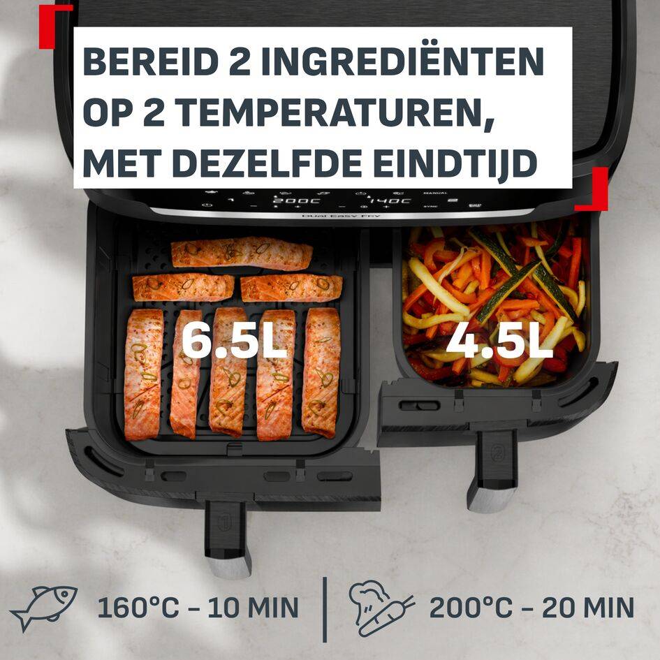 Ever Fry Dual XXL EY9478 Dubbele air fryer met infraroodtechnologie - 7 programma's - 11L