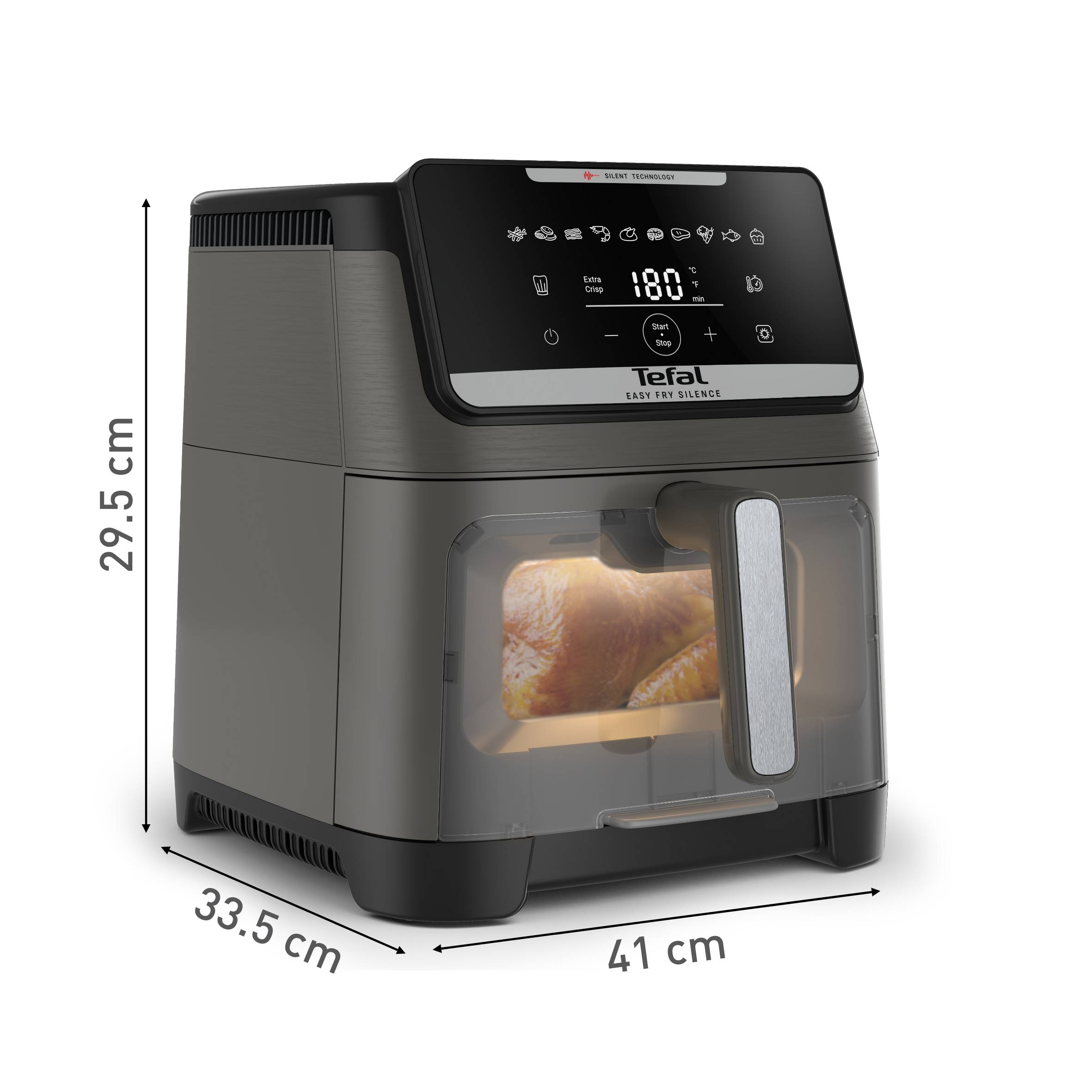 Easy Fry Silence EY846H 7L stille airfryer met kijkvenster