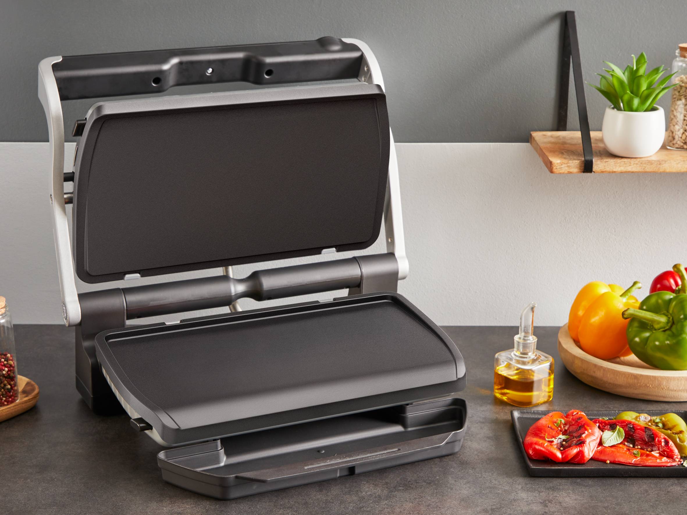 Planchaplaten voor OptiGrill + XL, perfecte antiaanbaklaag voor delicate ingrediënten