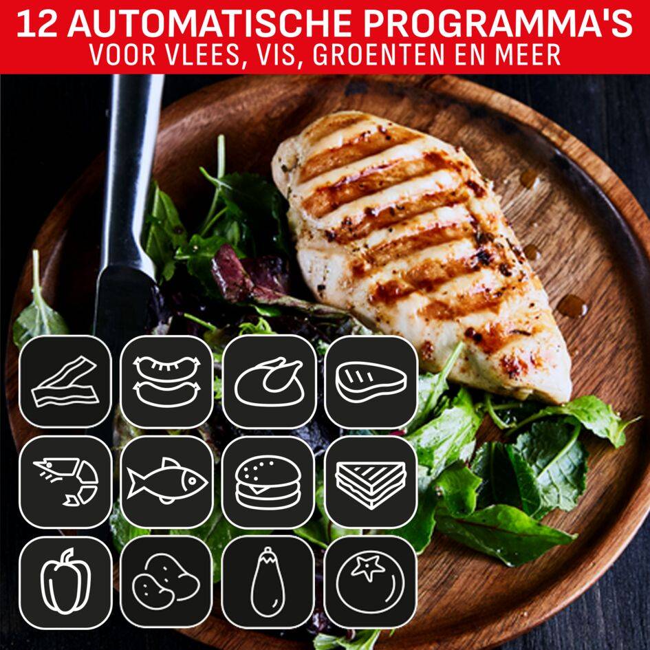 OptiGrill Elite GC750D Slimme contactgrill met digitale grillassistent  - 12 automatische programma's 