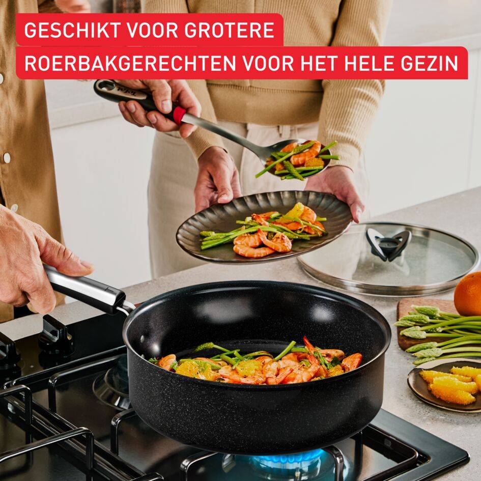 Experience Ceram keramische hapjespan 24 cm + deksel - Fusion Core - inductie