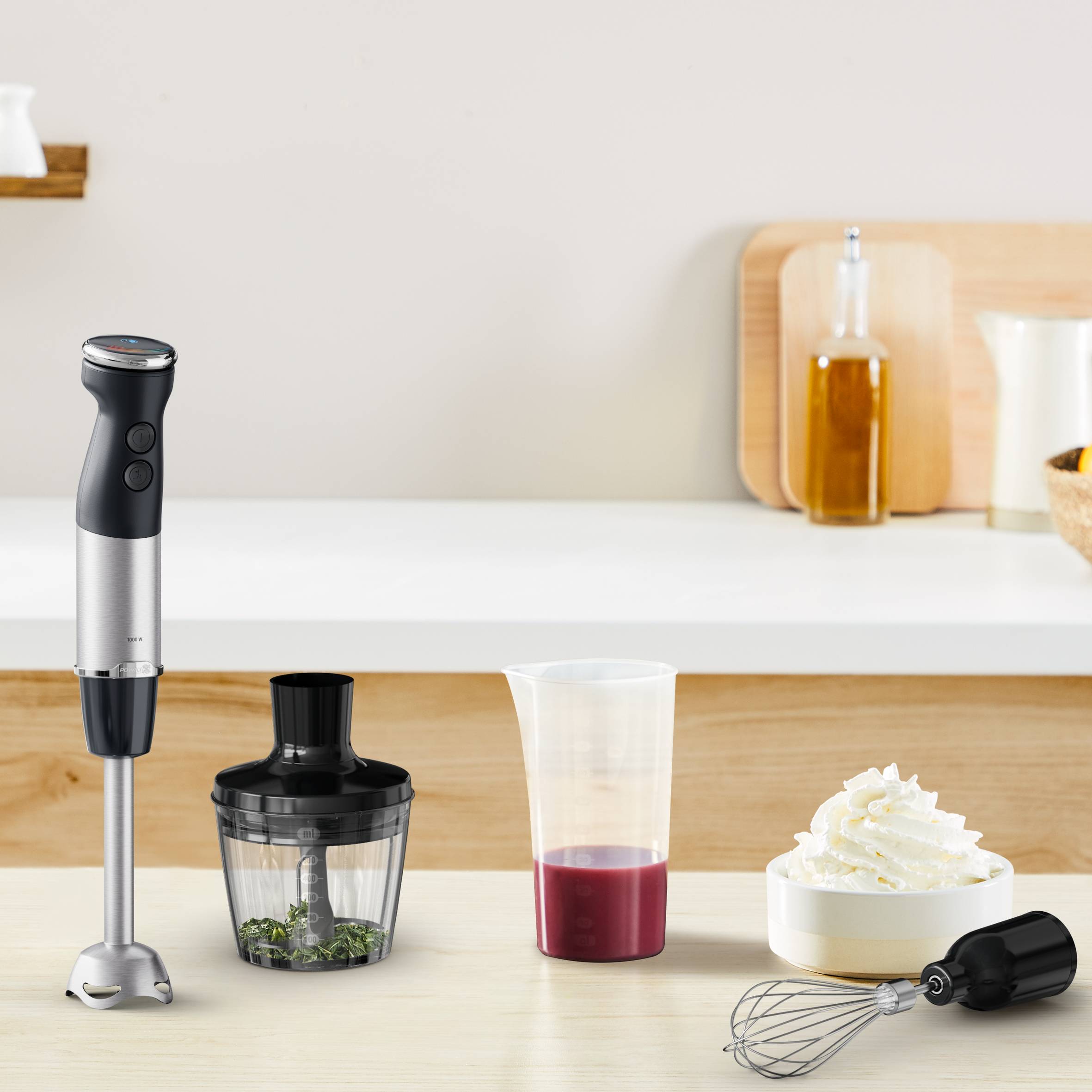 TEFAL HB67E8 Quickchef 4in1 Staafmixer Zwart