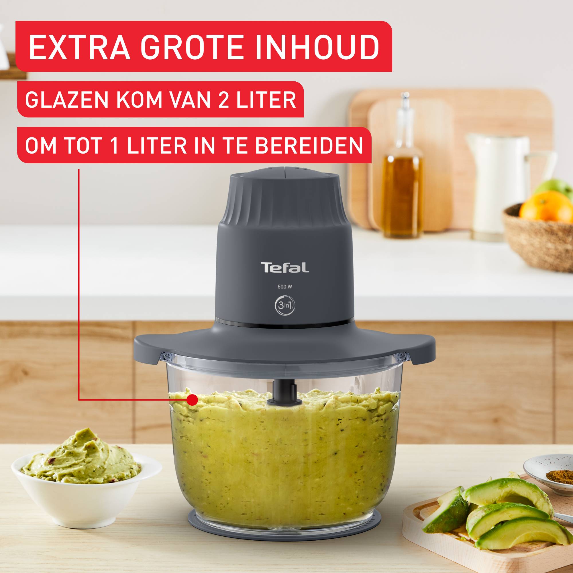 Choppeo MB6031 hakmolen met glazen kom