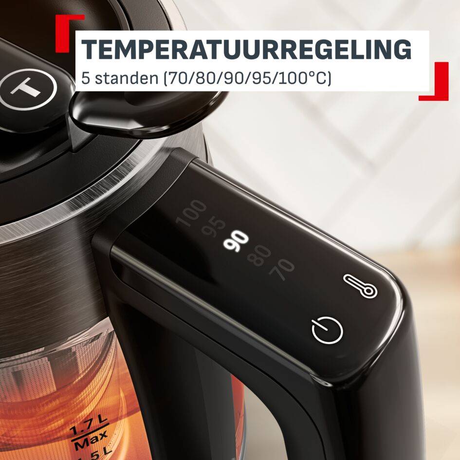 Element BJ760D 1,7 L waterkoker met temperatuurregeling