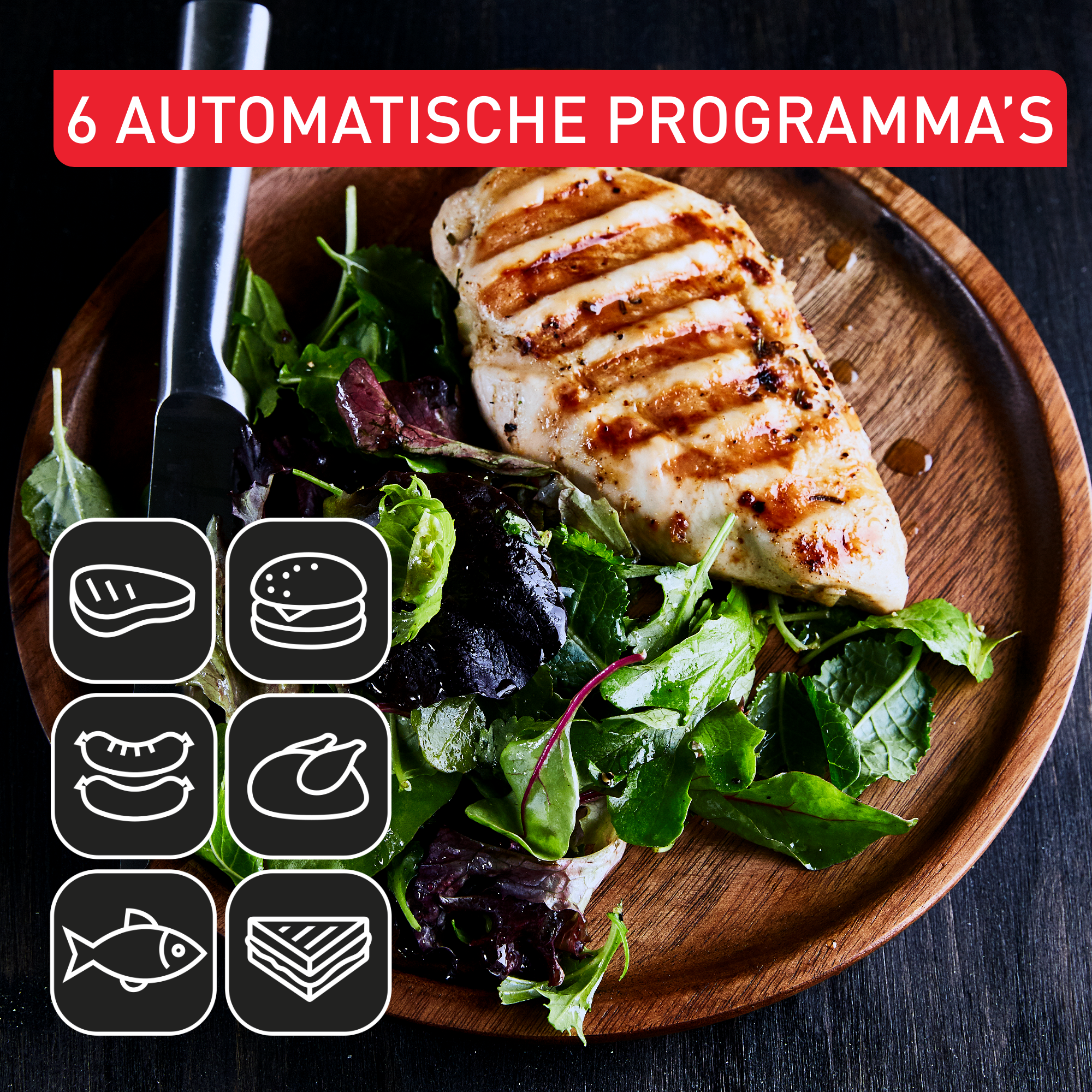 OptiGrill+ GC718D intelligente grill met tang