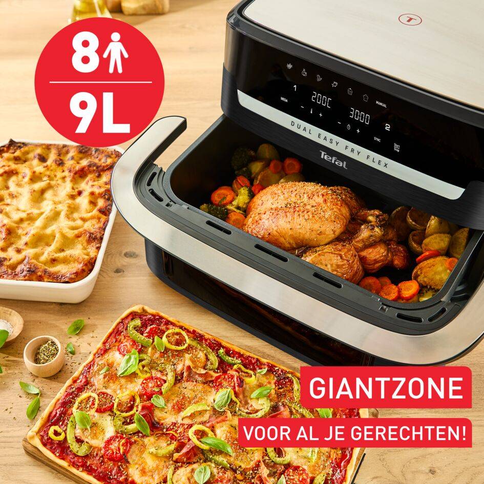 Dual Easy Fry Flex EY9228 9L Air fryer met flexibel tussenschot