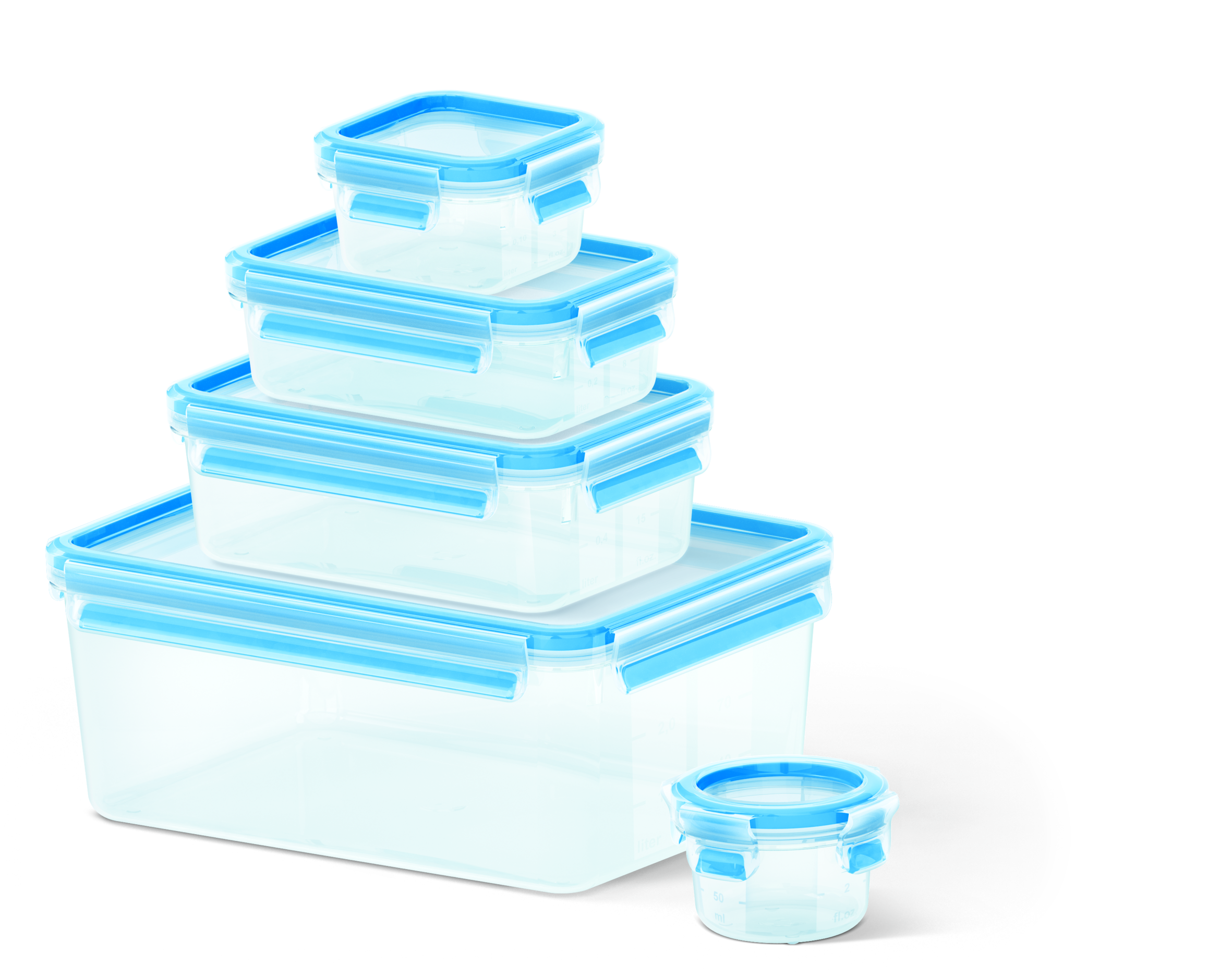 MasterSeal Fresh K3029012 5-delige set vershoudbakjes 0,15/0,2/0,55/1,0/3,7L