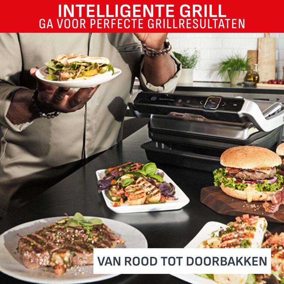 OptiGrill Elite XL GC760D Slimme contactgrill met digitale grillassistent - 16 automatische programma's