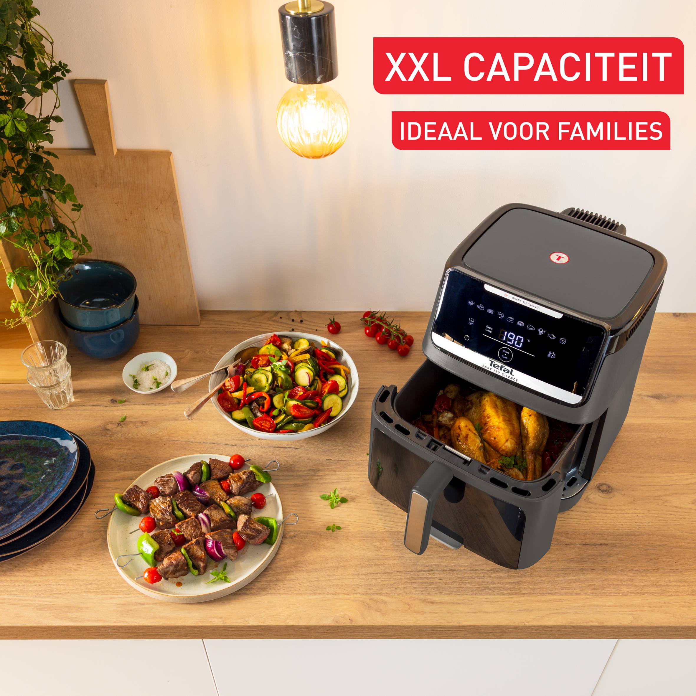 Easy Fry Silence EY846H 7L stille airfryer met kijkvenster