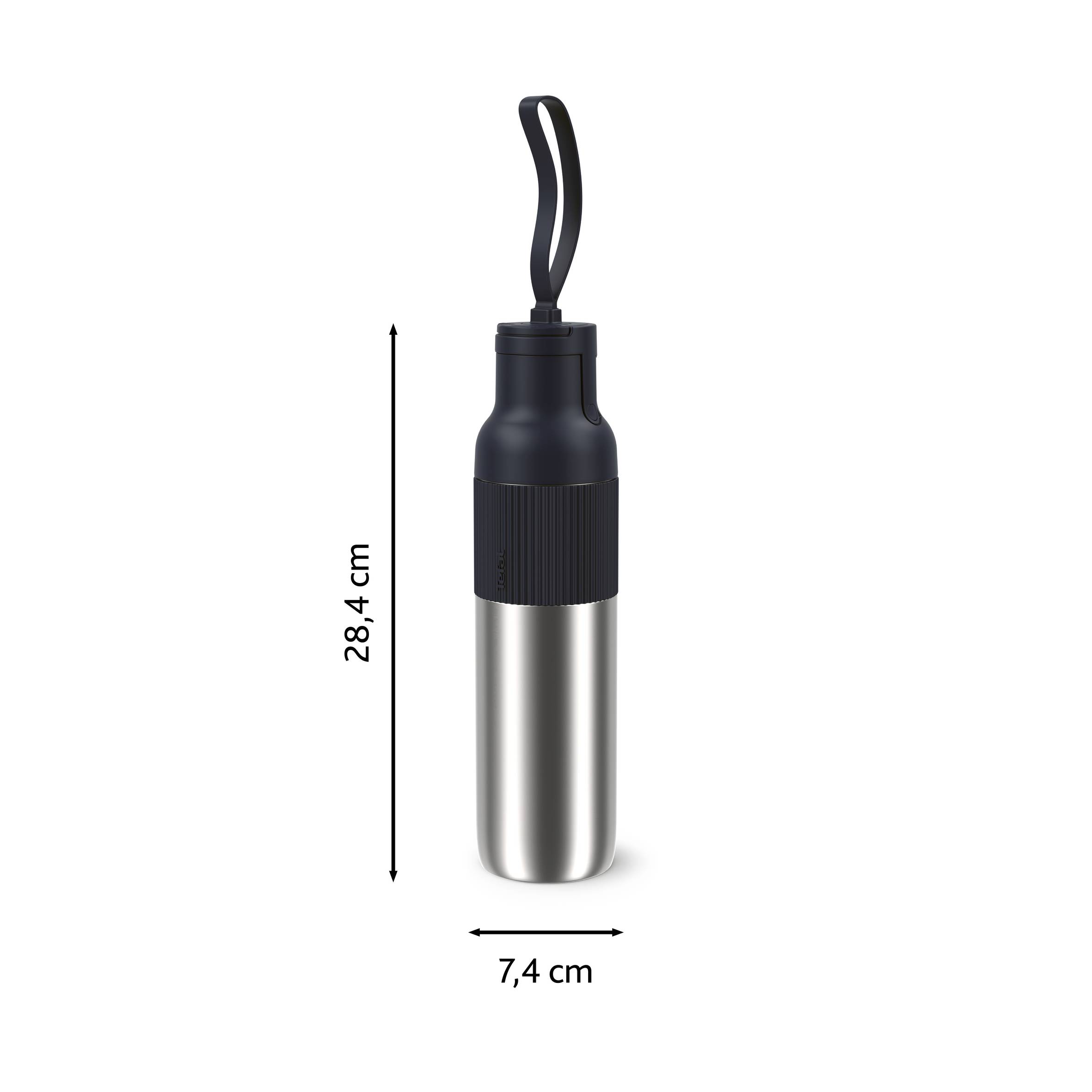 beYou N3120710 drinkfles met flip-dop zwart (0,7L)