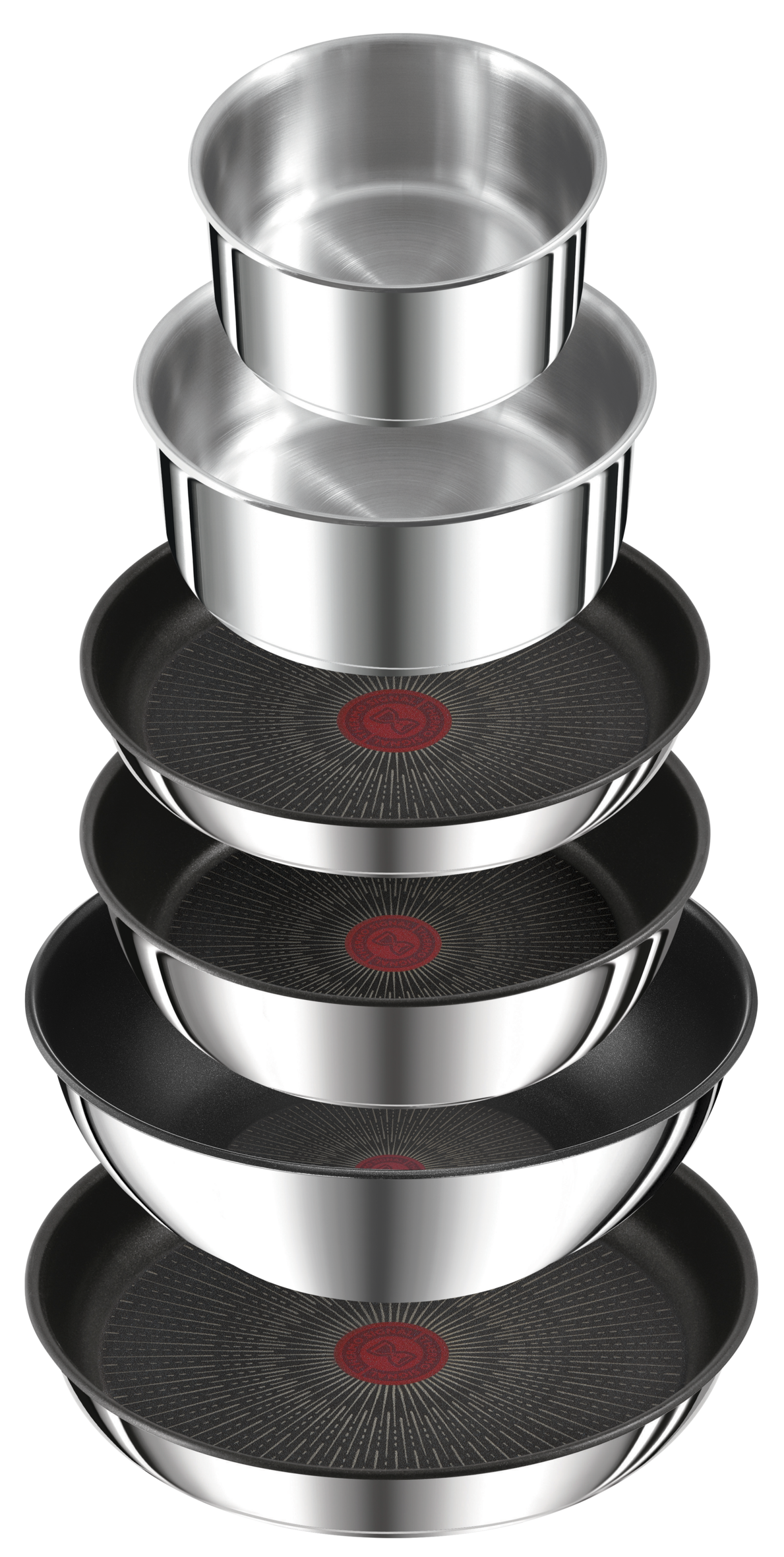 Ingenio Preference On 13-delige RVS set (koeken-, kookpannen, wok, deksels, handgrepen) - inductie