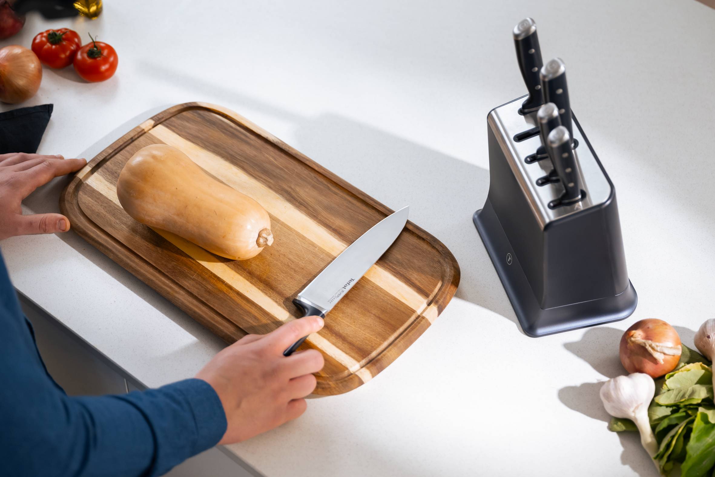 EverSharp K297S644 5-delige messenset en messenblok met geïntegreerde slijper