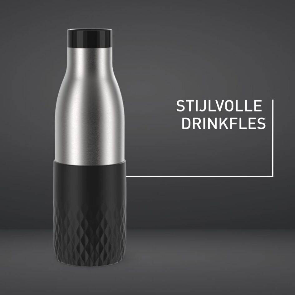 Bludrop Sleeve N3110510 drinkfles 0,5L RVS/Zwart