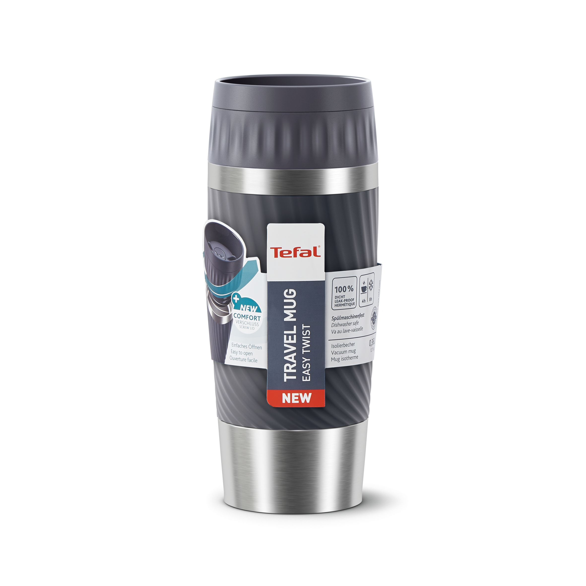 Travel Mug Easy Twist N2011510 RVS/Antraciet 0.36L