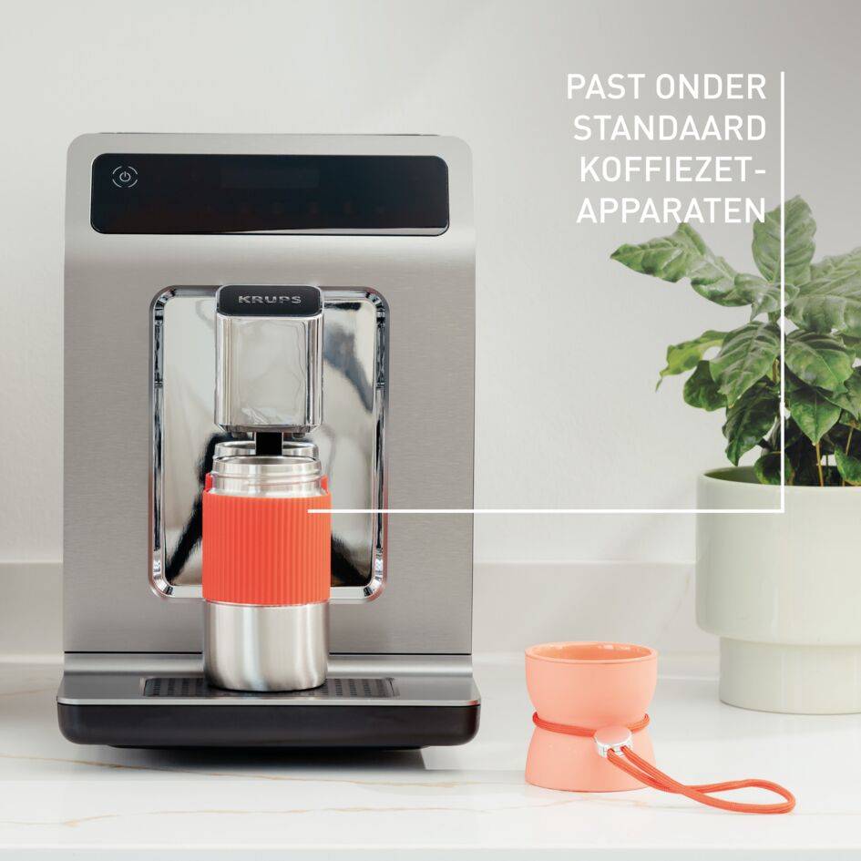 beYou N2191510 travel mug met kopvormige dop oranje (0,36L)