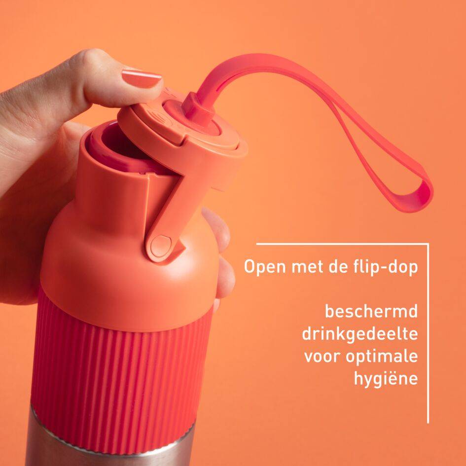 beYou N3120910 drinkfles met flip-dop oranje (0,7L)