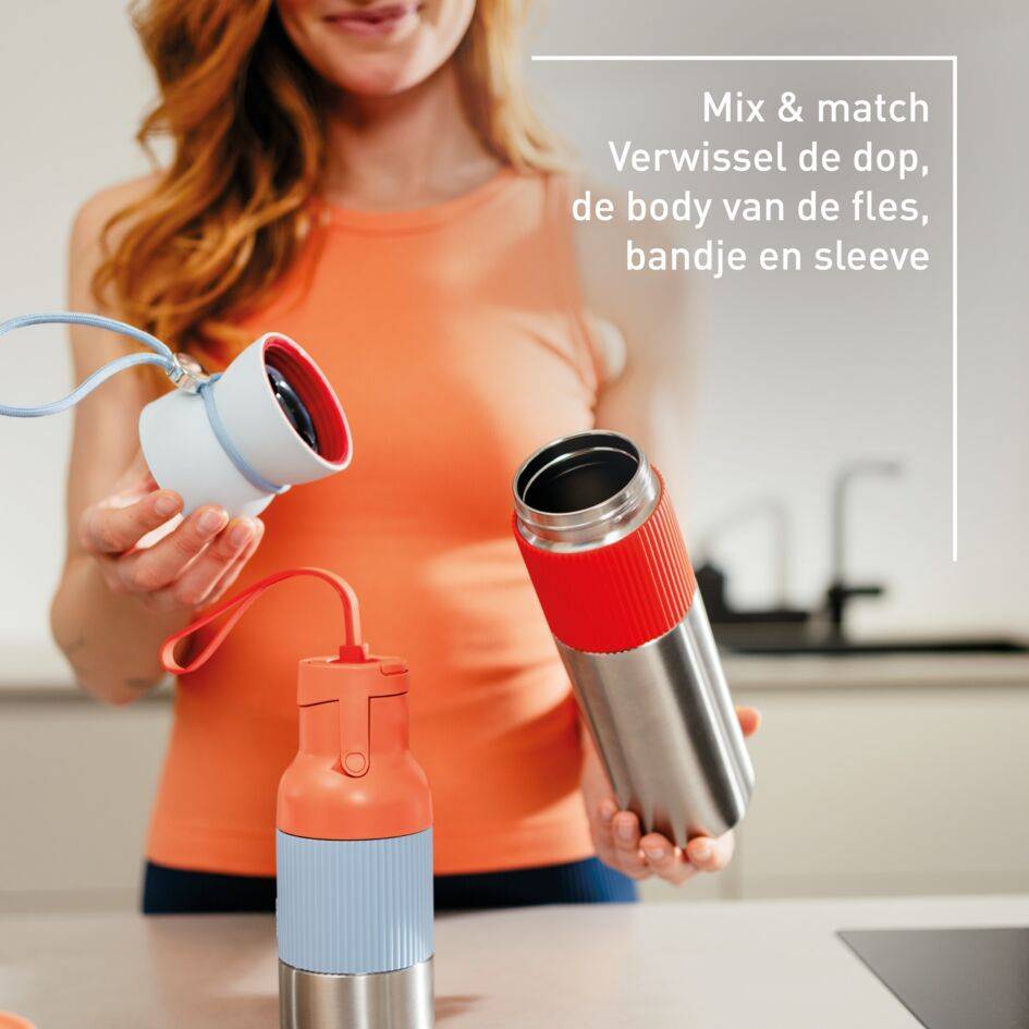 beYou N3120710 drinkfles met flip-dop zwart (0,7L)