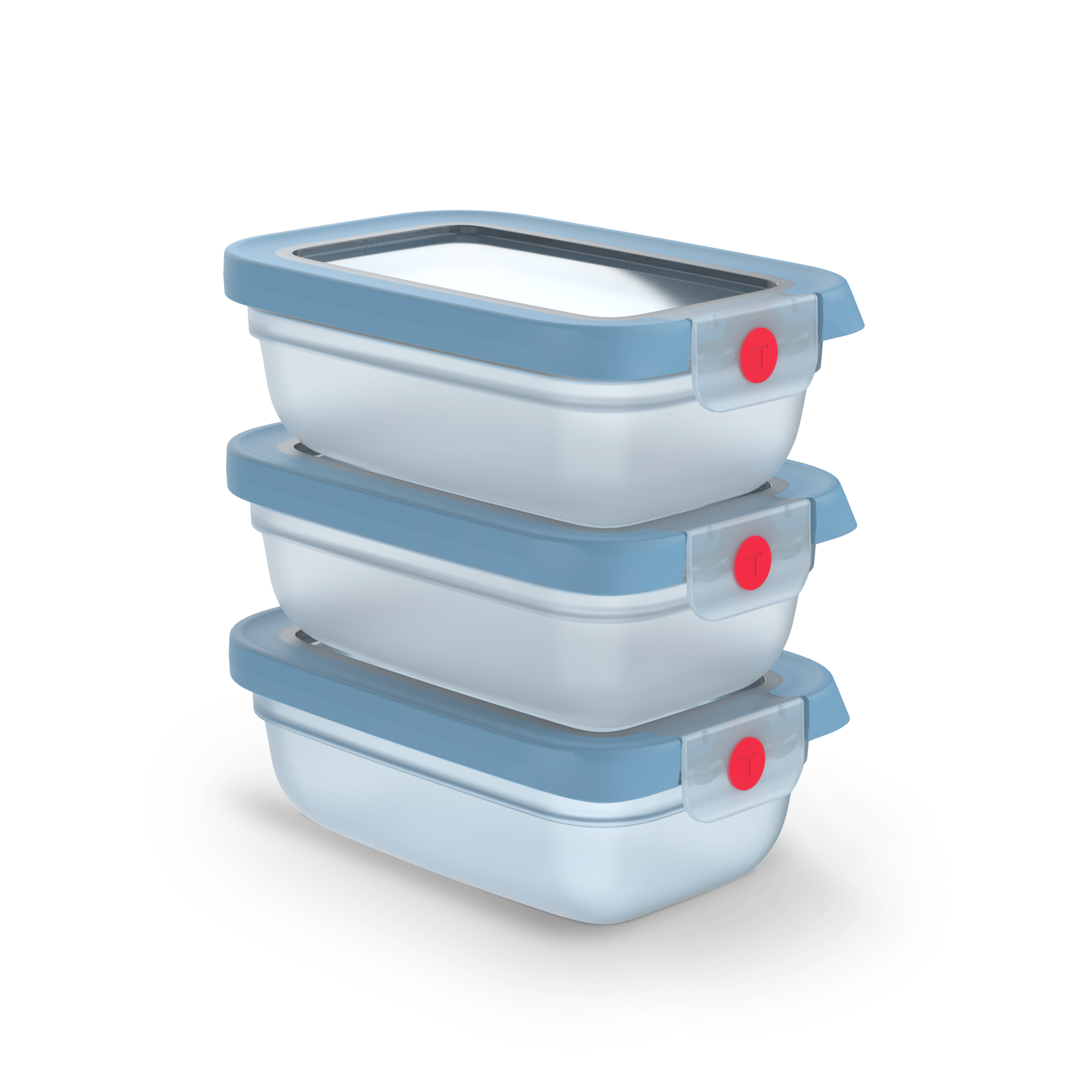 oneClick N1230510 vershoudbakje 3-delige set blauw (3x0,5L)