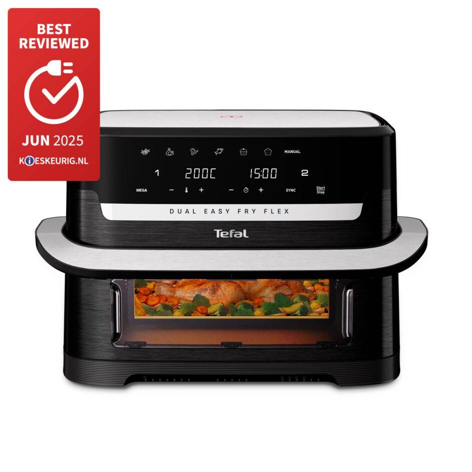 Dual Easy Fry Flex EY9228 Air fryer met flexibel tussenschot - 6 programma's - 9 L