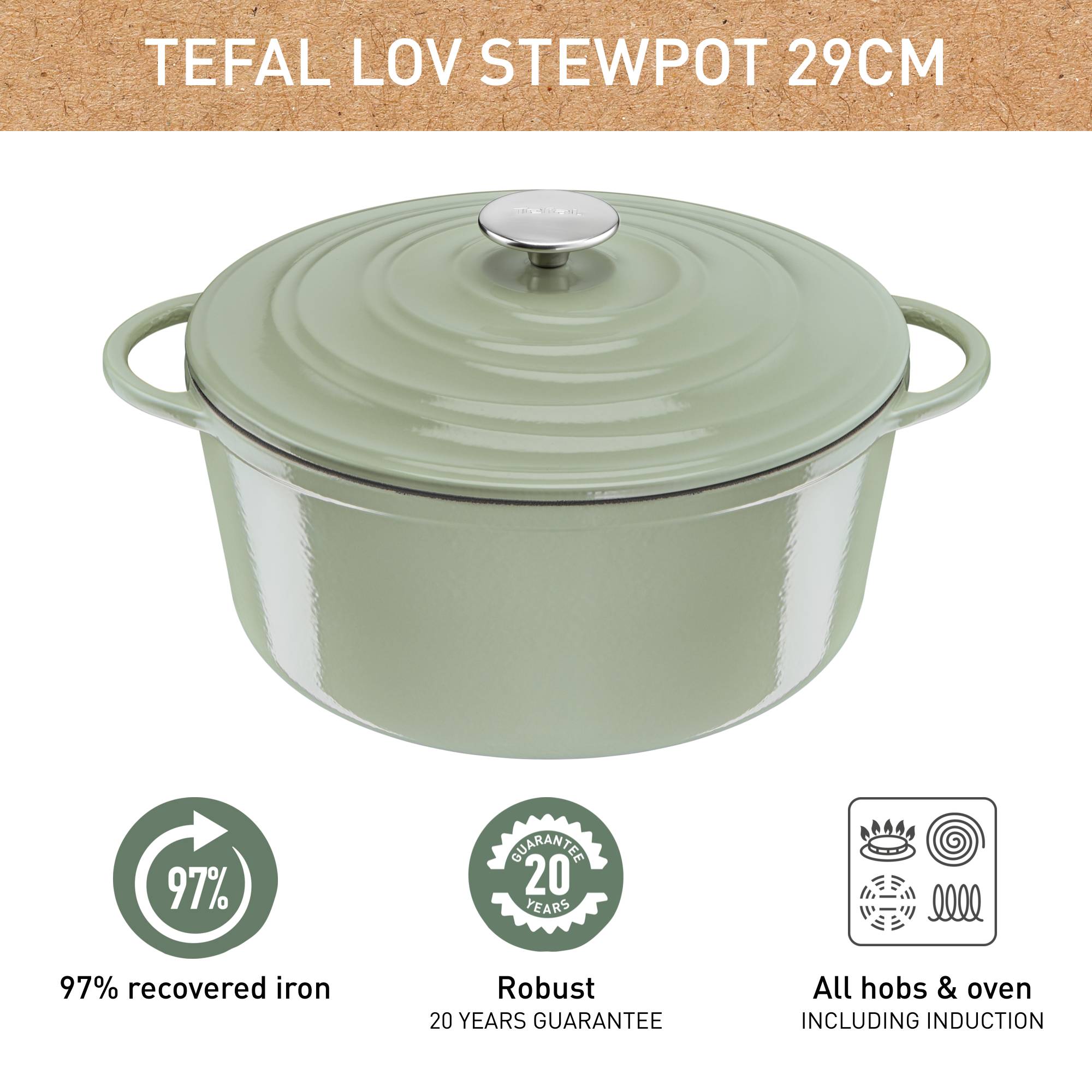 LOV braadpan groen - 7,1 L - inductie