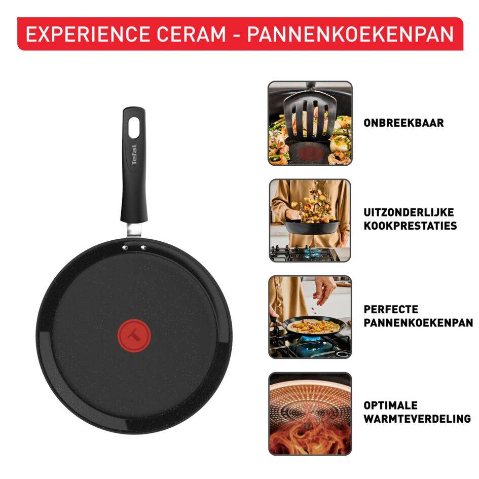 Experience Ceram keramische pannenkoekpan 25 cm - Fusion Core - inductie