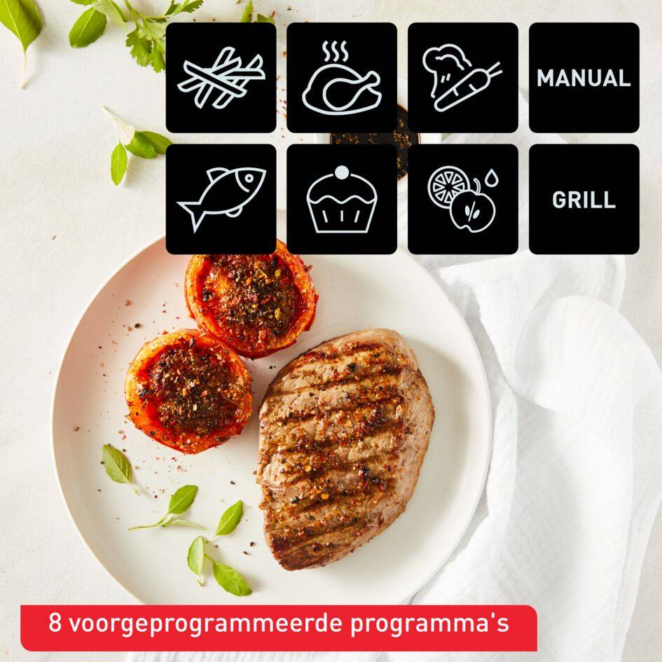 Easy Fry & Grill Dual EY905B 8,3L heteluchtfriteuse met dubbele lades grijs