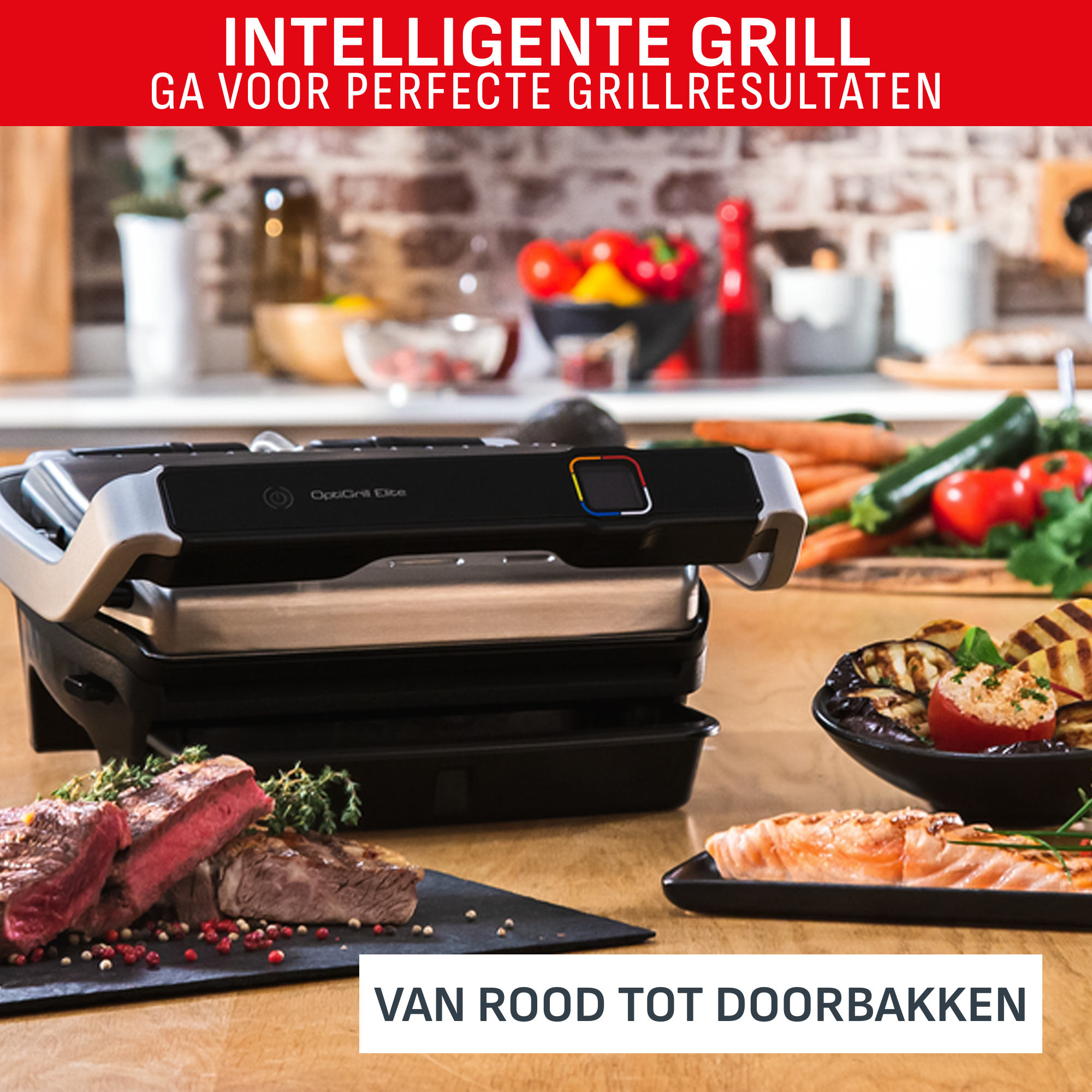 OptiGrill Elite GC750D intelligente grill met digitale grillassistent