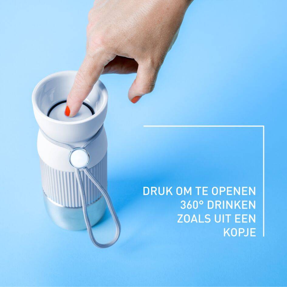 beYou N2191610 travel mug met kopvormige dop blauw (0,36L)