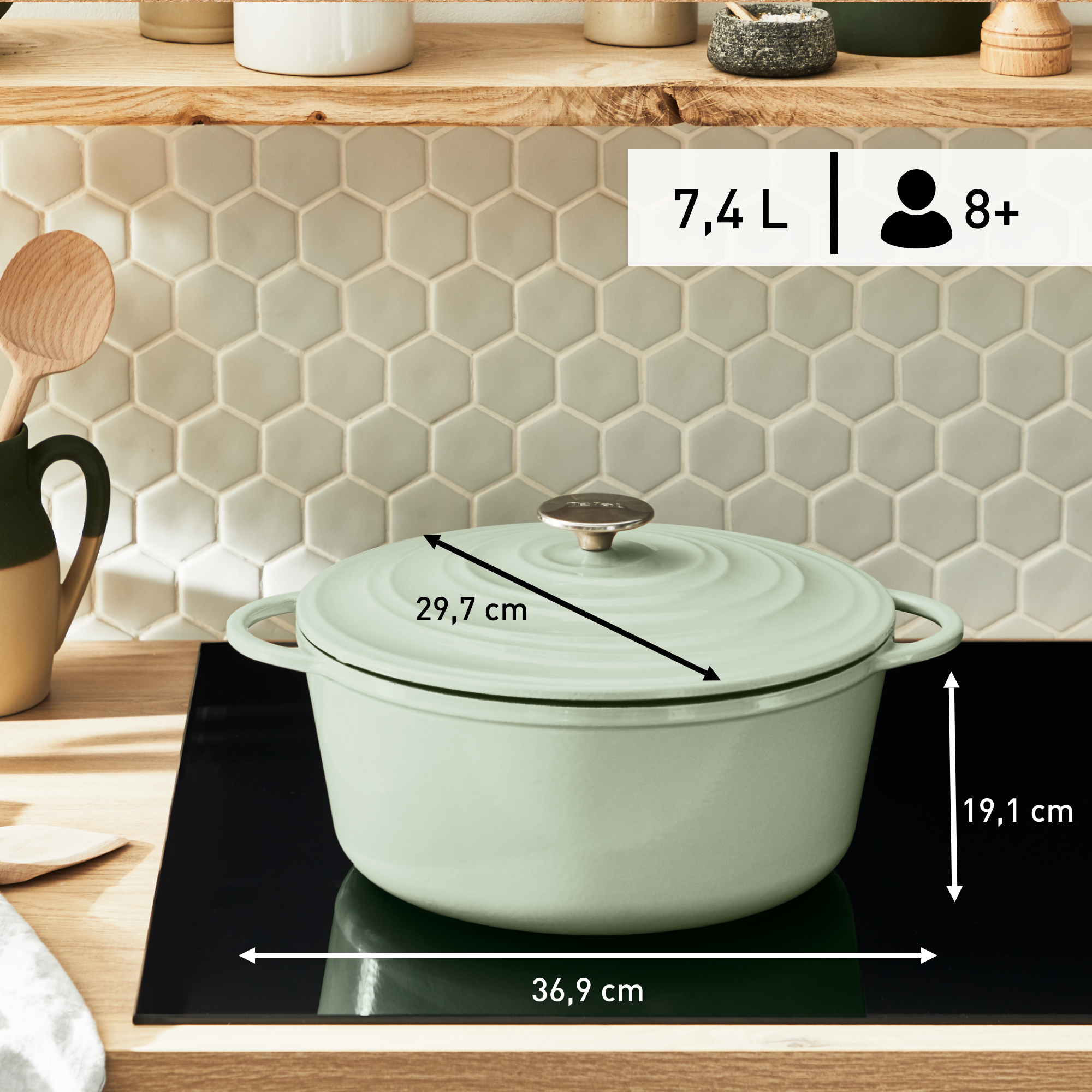 LOV braadpan groen - 7,1 L - inductie