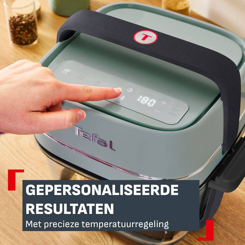Crisp & Go FB7014 Air fryer met glazen schalen - 1,4 L + 3,8 L - 4 kookstanden