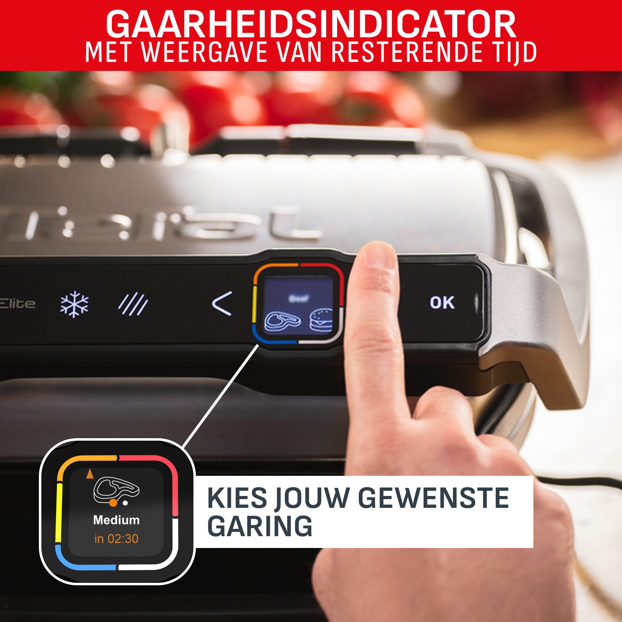 OptiGrill Elite XL GC760D intelligente grill met digitale grillassistent