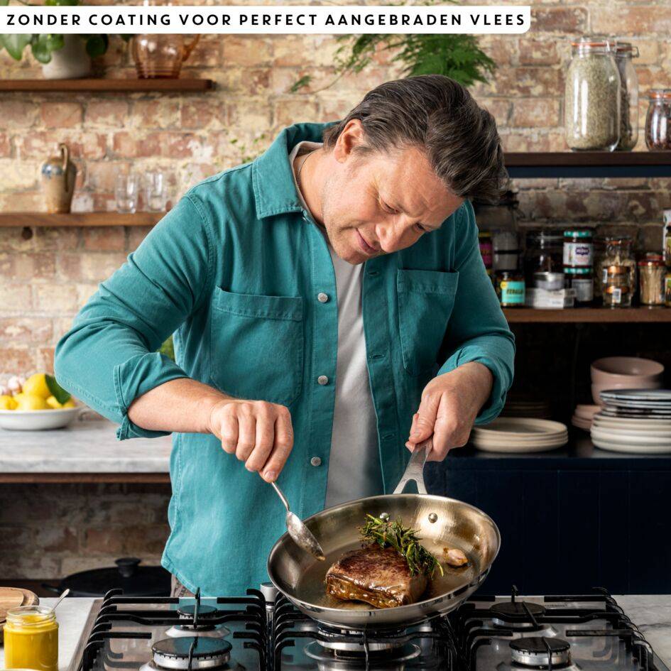 Jamie Oliver by Tefal Cook Smart roestvrijstalen koekenpan 24 cm - inductie