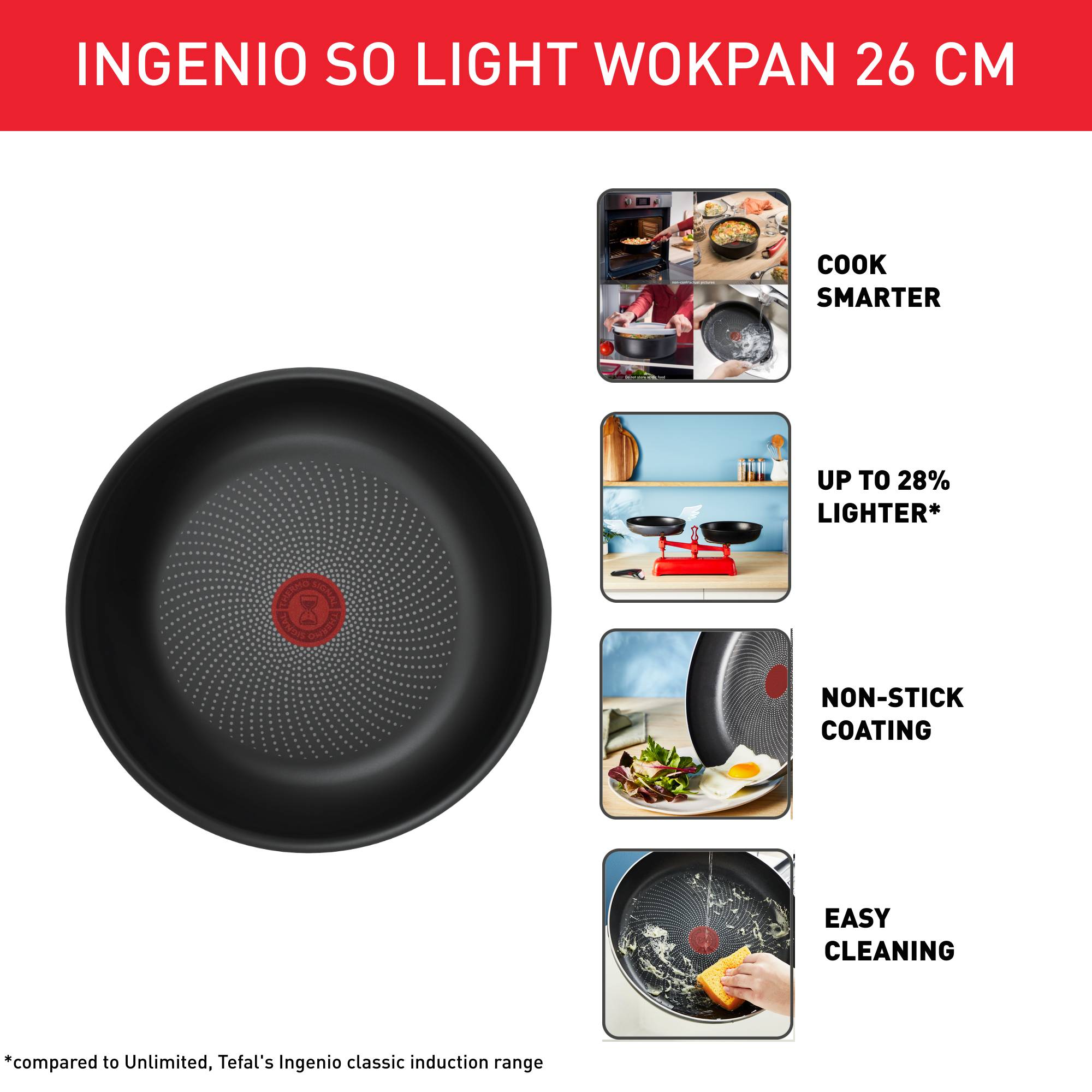 Ingenio So'Light wokpan 26 cm - inductie