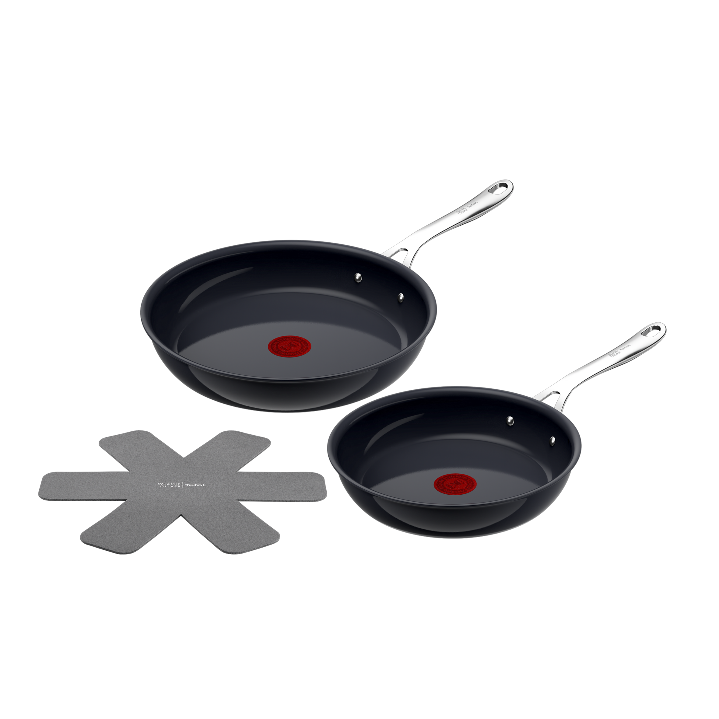 Jamie Oliver by Tefal Enjoy 3-delige pannenset 24/28cm + panbeschermer - inductie