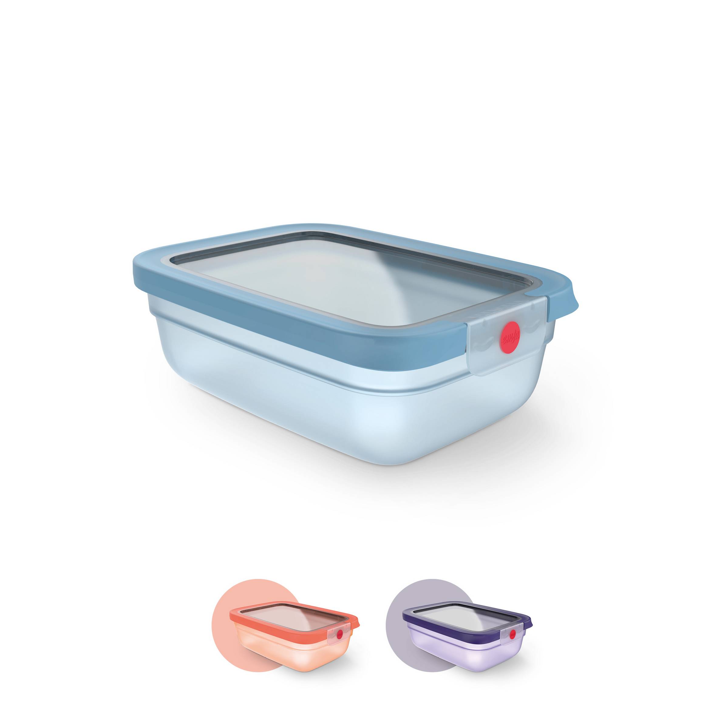 oneClick N1230210 vershoudbakje 3-delige set blauw (0,5L/1,2L/2,3L)