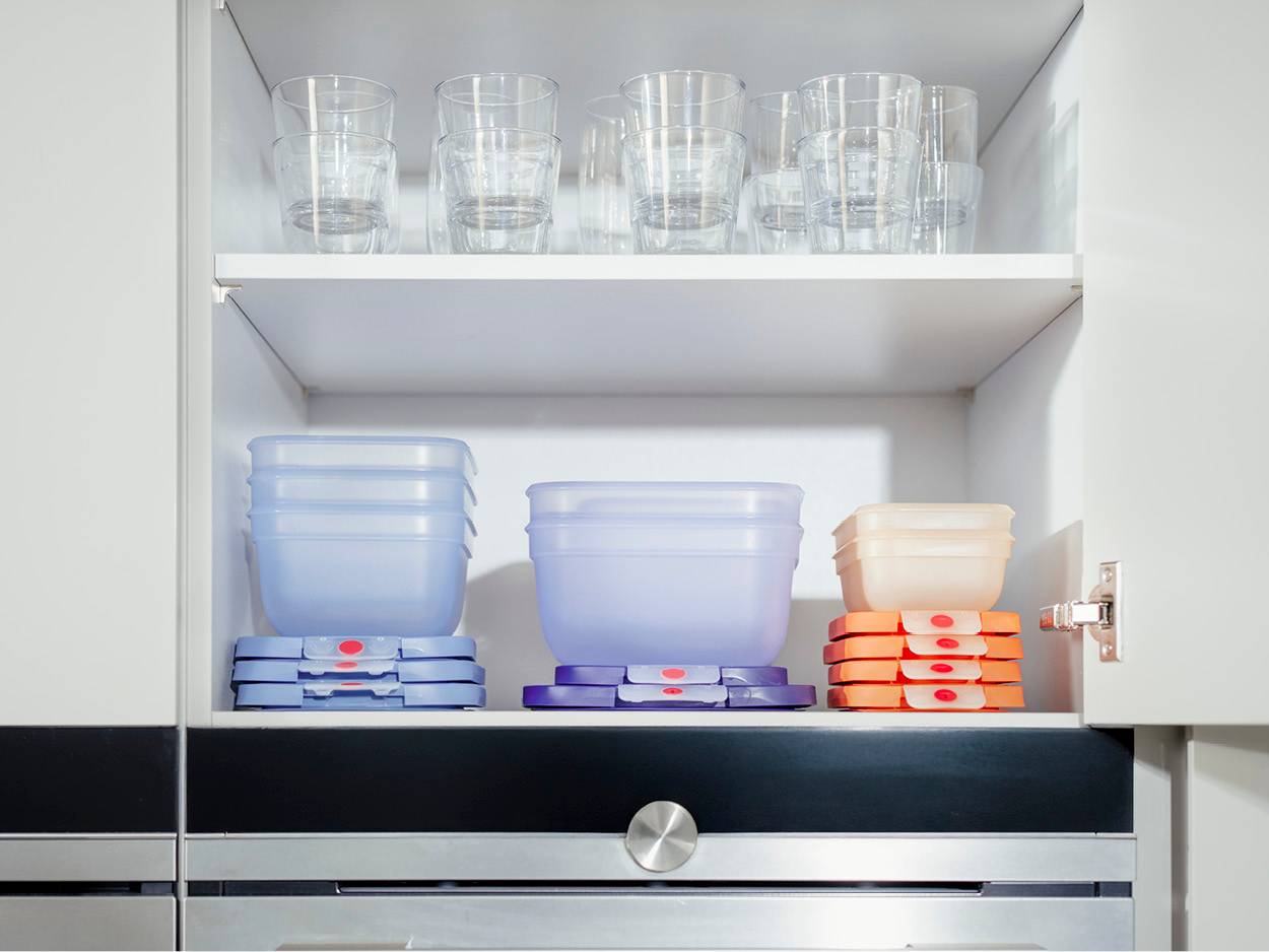oneClick N1230510 vershoudbakje 3-delige set blauw (3x0,5L)