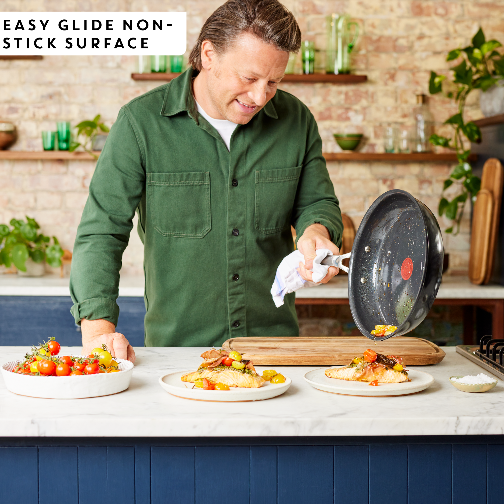 Jamie Oliver by Tefal Enjoy 3-delige pannenset 24/28cm + panbeschermer - inductie