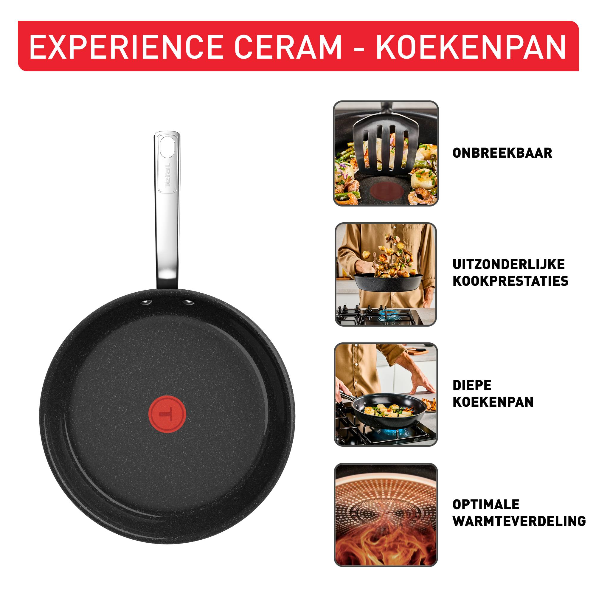 Experience Ceram keramische koekenpan 32 cm - inductie
