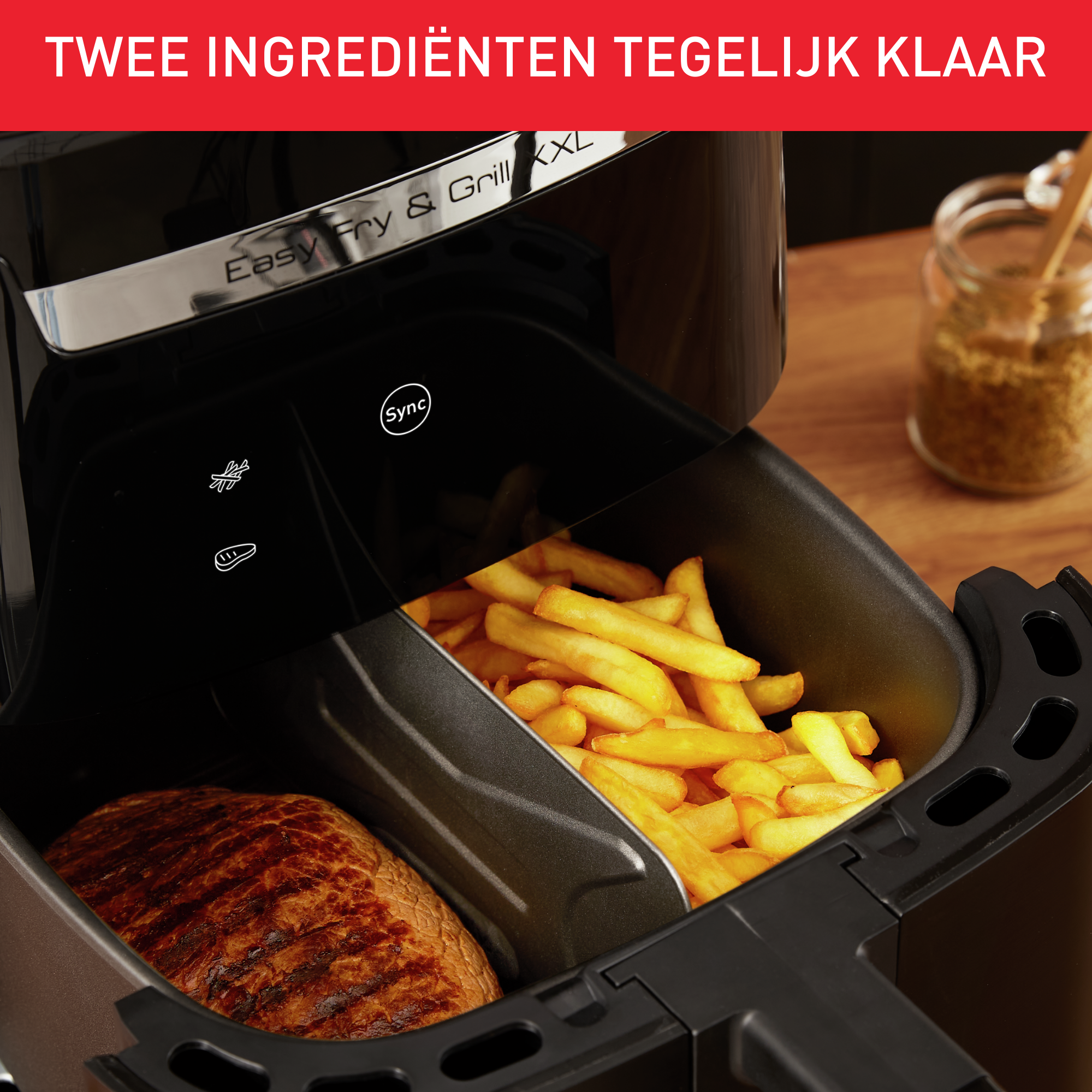 Easy Fry & Grill XXL EY8018 6,5L 2-in-1 heteluchtfriteuse - met uitneembare verdeler