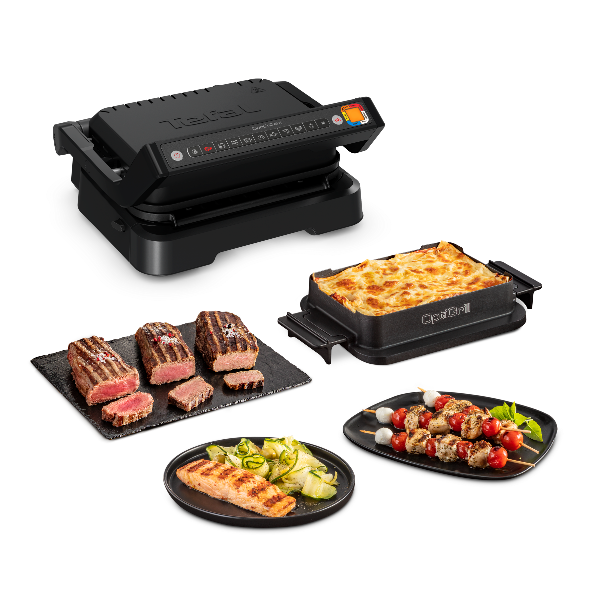 OptiGrill 4-in-1 GC7748 intelligent grill voor complete maaltijden zwart