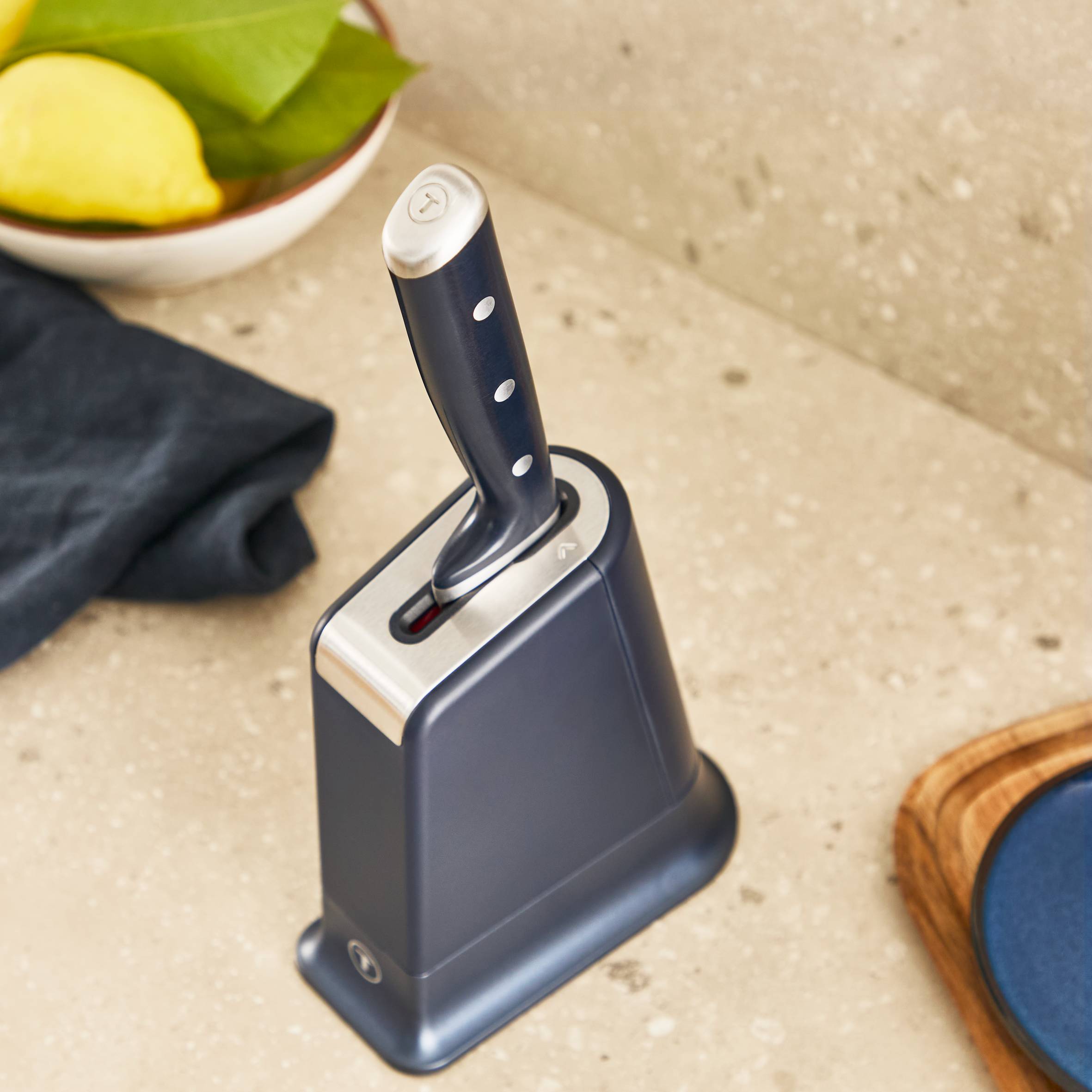 EverSharp K297S244 koksmes 20cm en messenblok met geïntegreerde slijper