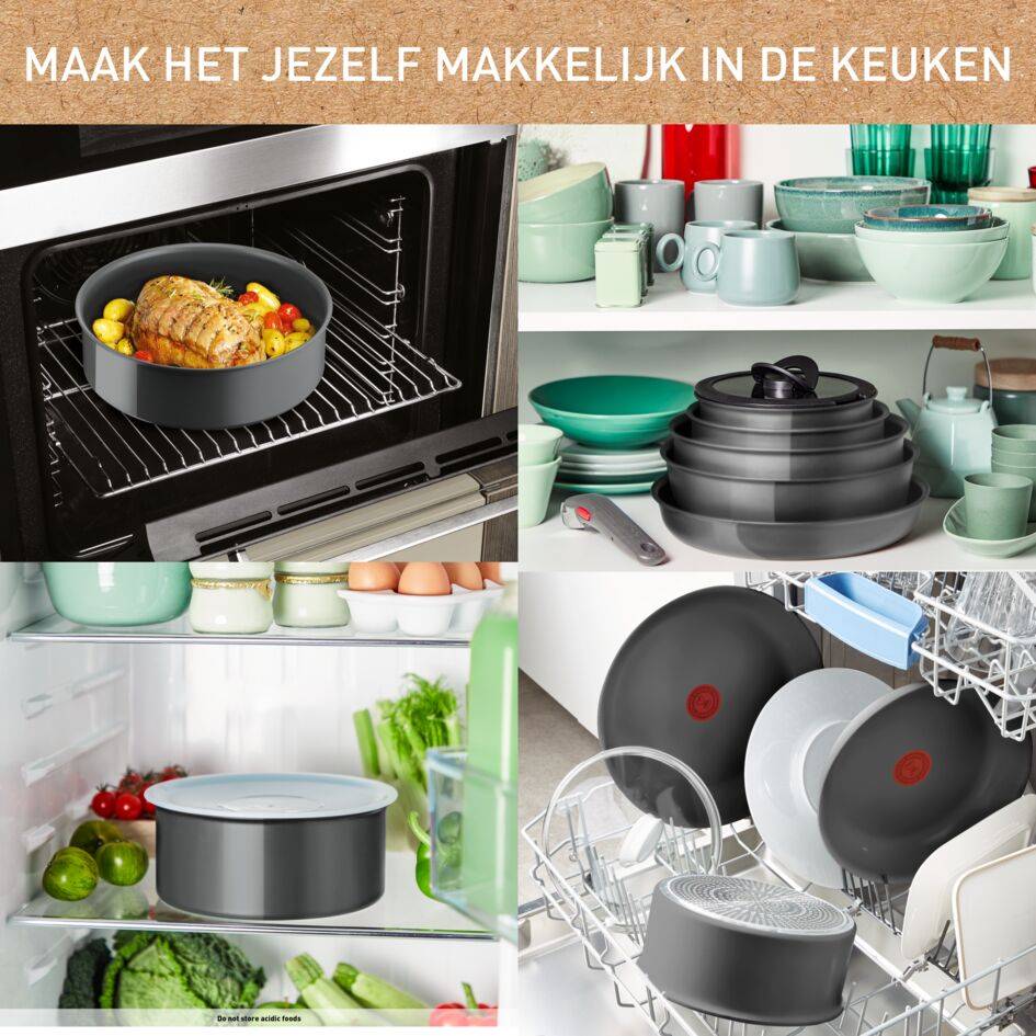 Ingenio Renew ON 5-delige set (koekenpan 22/28 cm, steelpan16/20 cm, handgreep) - inductie