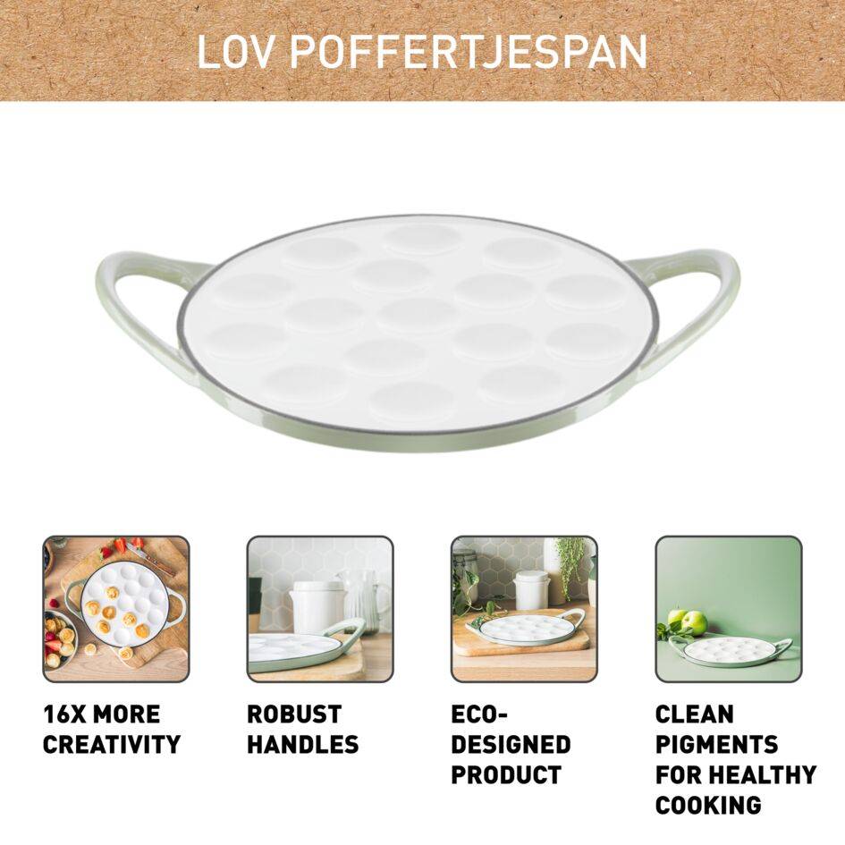 LOV poffertjespan groen 24 cm - inductie