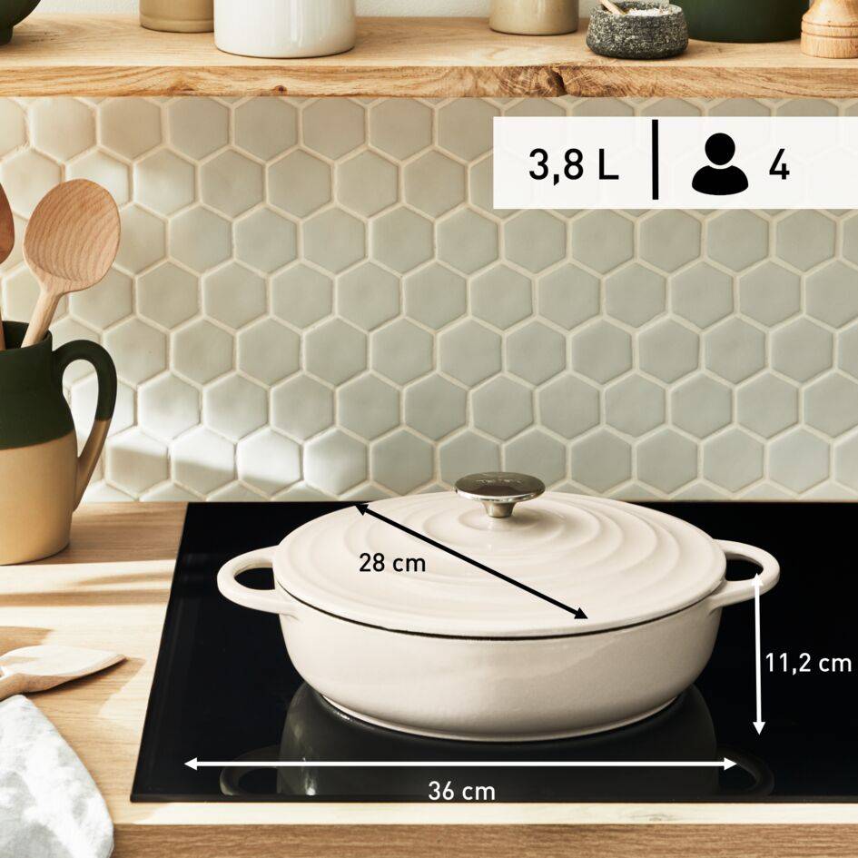 LOV Lage braadpan beige - 3,8 L - inductie