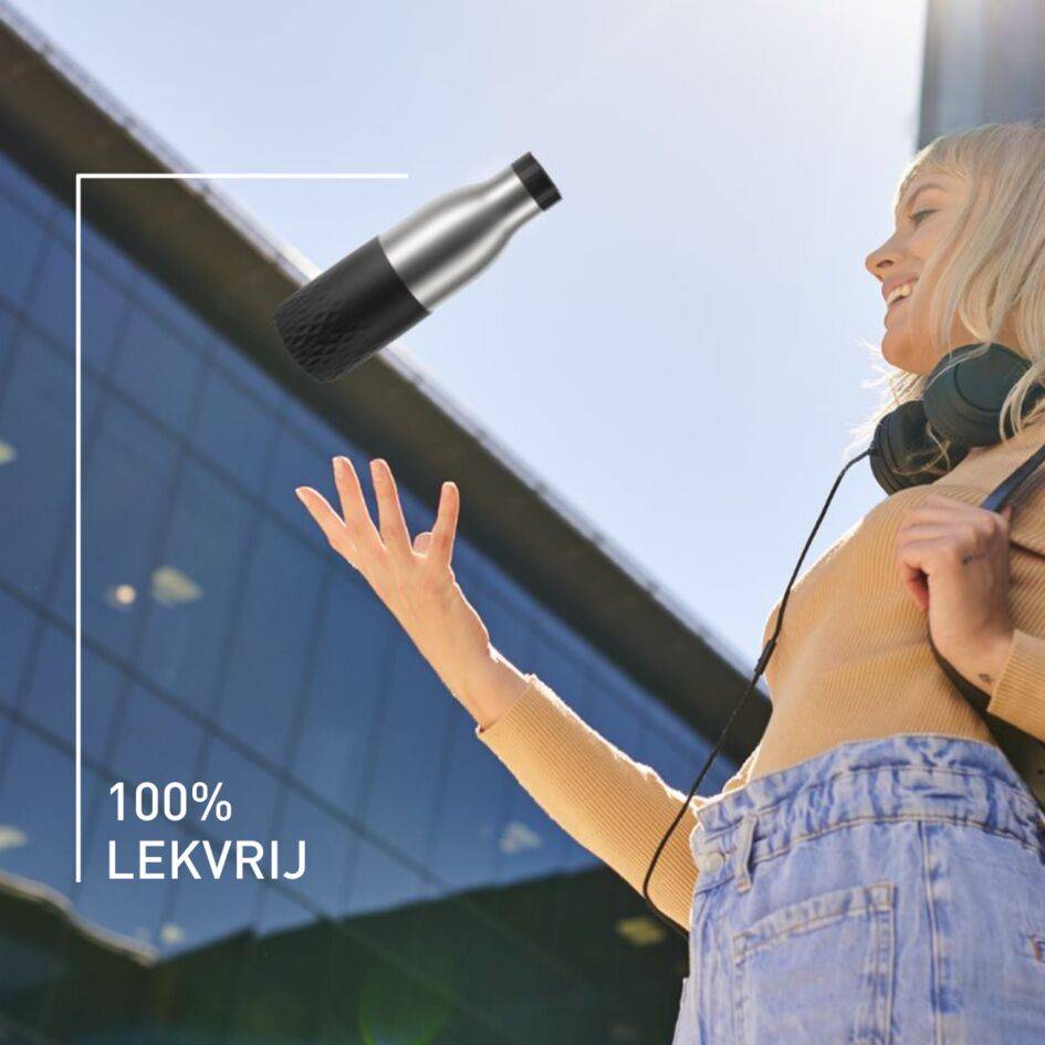 Bludrop Sleeve N3110510 drinkfles 0,5L RVS/Zwart